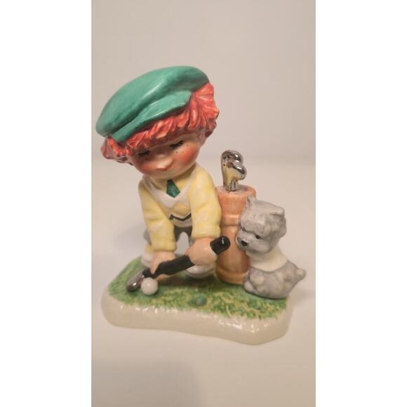 Goebel W. German Figurine #1271 Boy Golfer with Dog 1970s Vintage - Picture 4 of 4